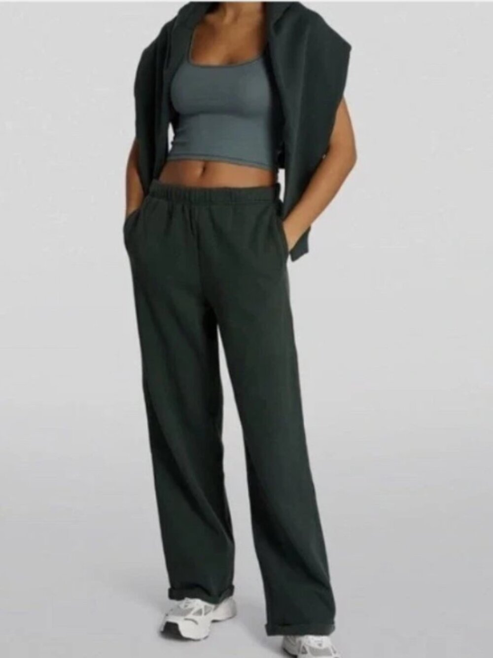 SKIMS Cotton Fleece Classic Straight Leg Pant NWT XS - Picture 5 of 11